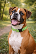 Load image into Gallery viewer, Parisian Pet 'Nylon Collar' for Dogs & Cats – Adjustable Green Pet Collar, Durable Nylon Design
