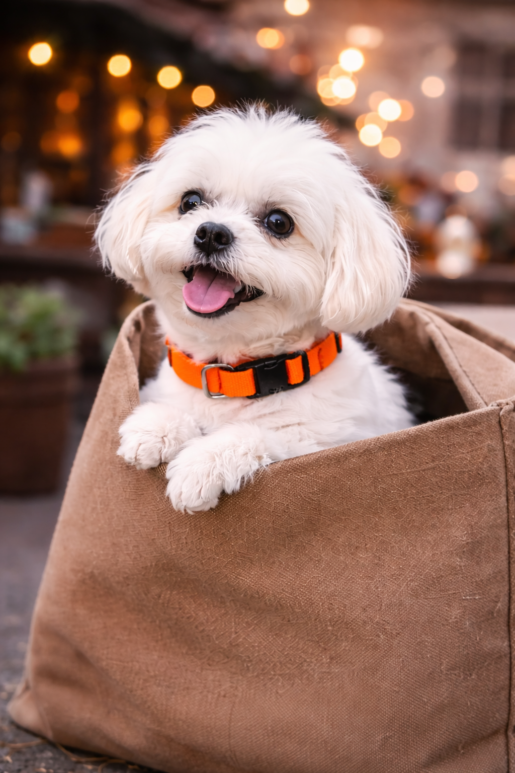 Parisian Pet 'Nylon Collar' for Dogs & Cats – Durable Adjustable Orange Pet Collar, Comfortable Design for Small Dogs