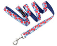 Load image into Gallery viewer, Parisian Pet 'Hibiscus' Collar for Dogs & Cats – Vibrant Blue Dog Collar with Adjustable Fit and Tropical Floral Pattern
