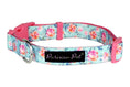 Load image into Gallery viewer, Parisian Pet 'Spring Blossoms' Collar for Dogs & Cats, Comfortable Dog Collar, High-Quality Floral Pet Collar, Light Blue and Pink-Valentine's Day
