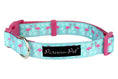 Load image into Gallery viewer, Parisian Pet 'Flamingos' Collar for Dogs & Cats, Comfortable Dog Collar, Luxury Pet Collar, Durable Pet Collar, Light Blue & Pink-Valentine's Day
