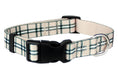 Load image into Gallery viewer, Parisian Pet 'Scottish Plaid' Collar, for Dogs & Cats, Adjustable Pet Collar, Stylish Plaid Dog Collar Khaki
