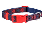 Parisian Pet 'Scottish Plaid' Collar for Dogs & Cats – Durable Red Plaid Collar with Adjustable Strap for Small & Large Pets-Valentine's Day