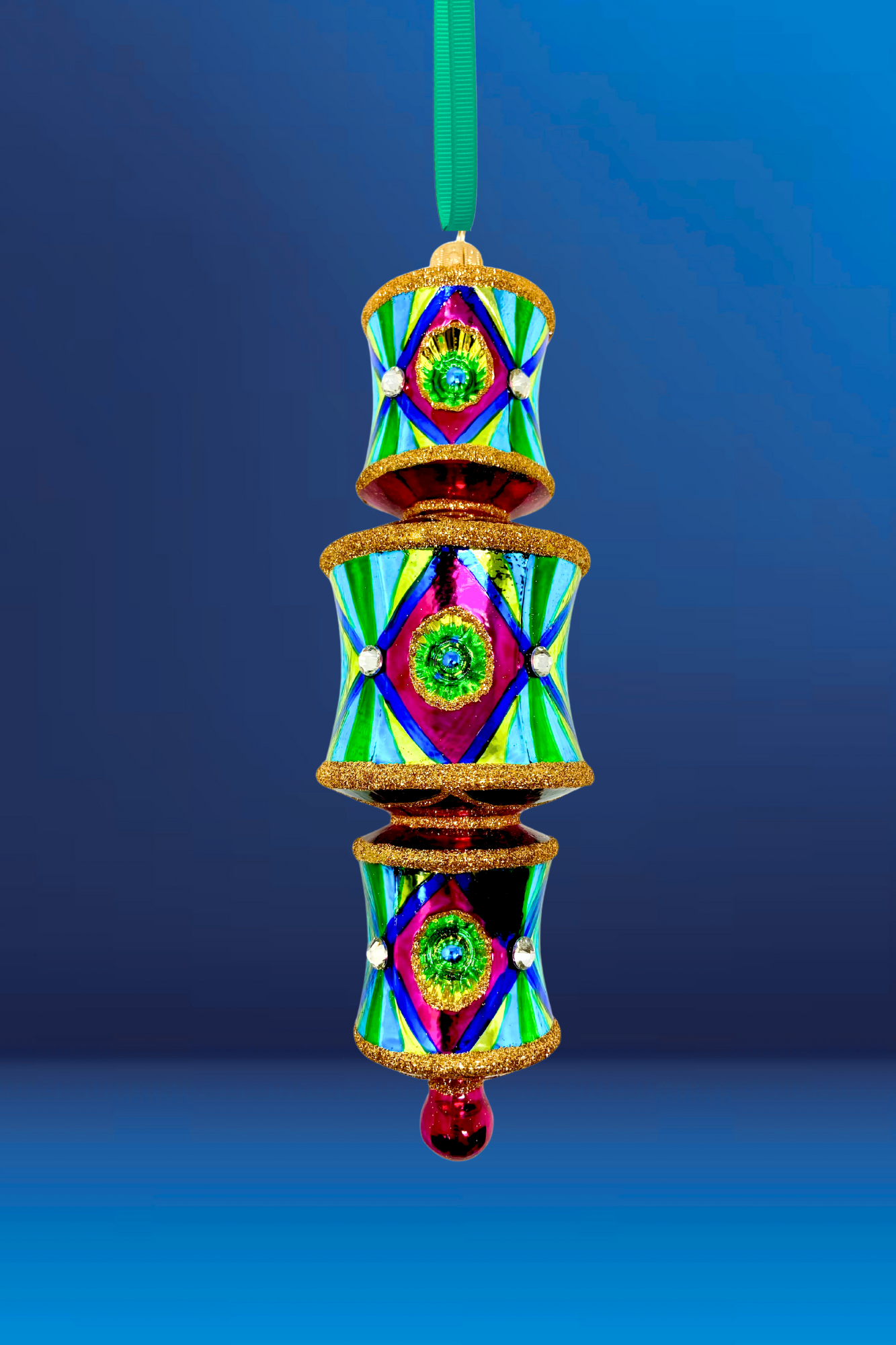 Neon Nights Dazzler Glass Ornament - Southlake Paws
