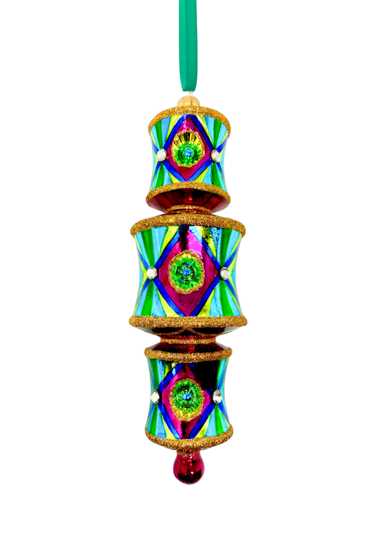 Neon Nights Dazzler Glass Ornament - Southlake Paws
