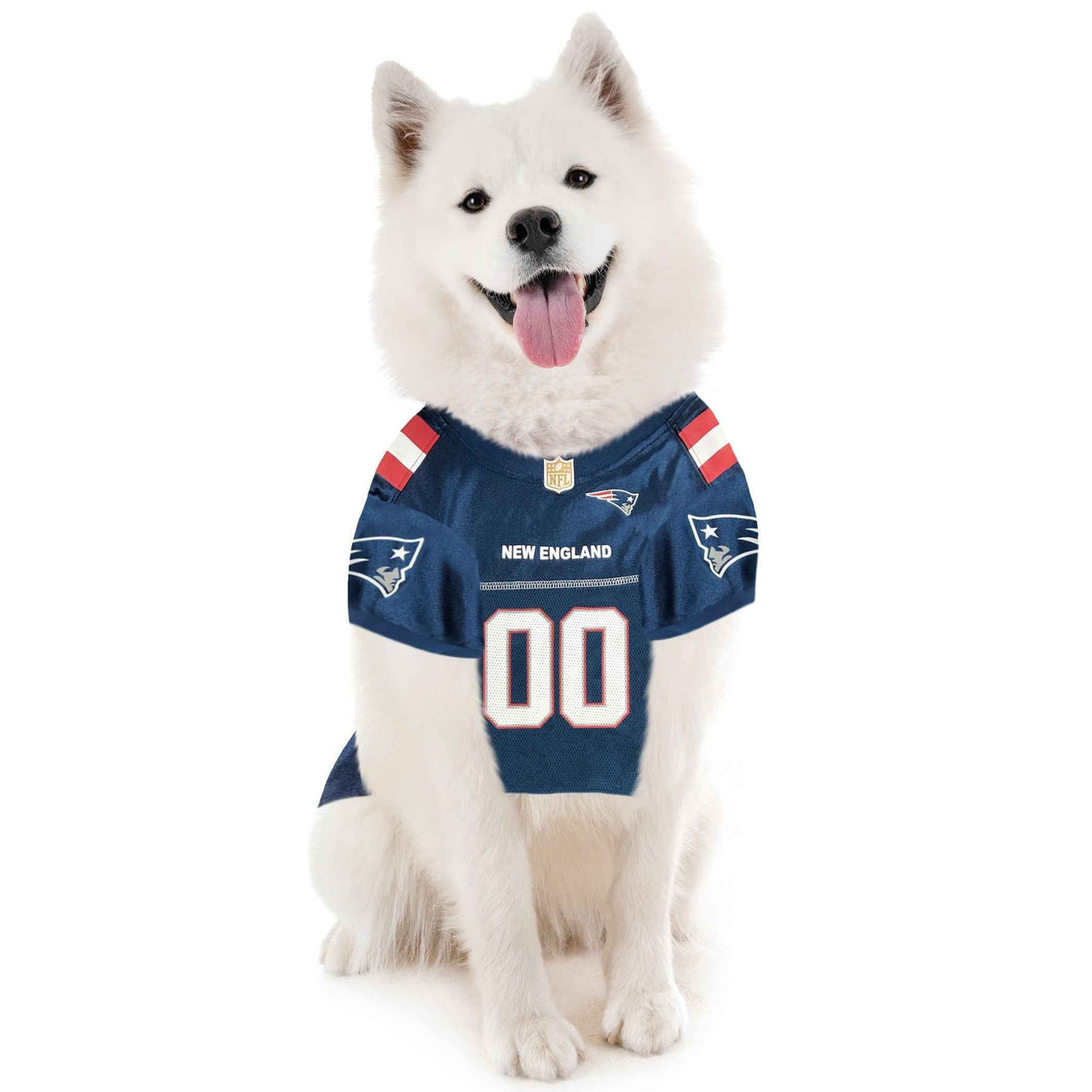 NFL New England Patriots Striped Mesh Dog Jersey