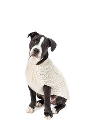 Natural Cable Wool Dog Sweater