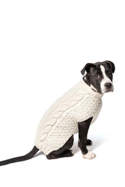 Natural Cable Wool Dog Sweater