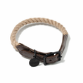Load image into Gallery viewer, Dog Collars Premium New! Matte Black/Natural Rope & Leather Cat & Dog Collar - Southlake Paws
