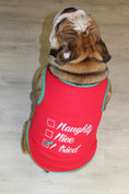 Load image into Gallery viewer, Parisian Pet 'Naughty or Nice' Dog Christmas T-Shirt - Festive Pet Holiday Shirt for Dogs & Cats, Red
