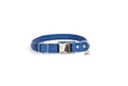 Load image into Gallery viewer, Rolled Style Blue Leather Quick-Release Dog Collar
