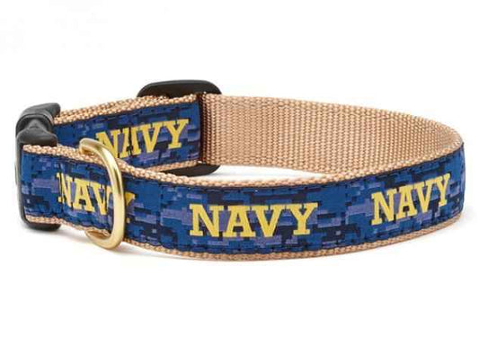 Up Country Navy Cast Brass Dog Collar
