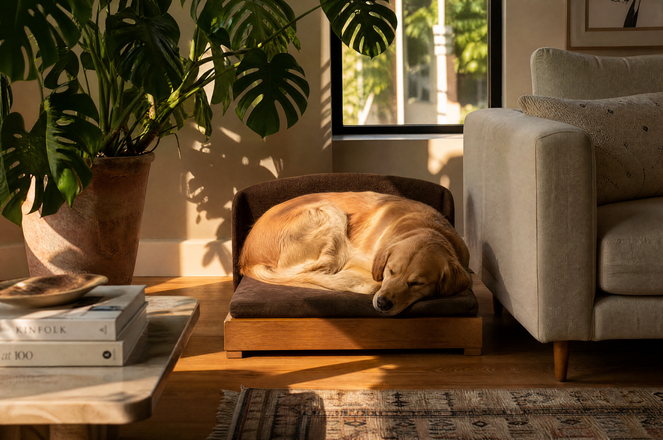 The Haven — Luxury Handcrafted Dog Bed | Solid Wood, Orthopedic, Waterproof lined