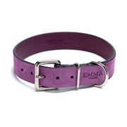 Nubuck Fuchsia Dog Collar