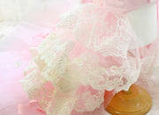 Elegant Pink Lace Dog Dress Trailing Handcrafted Princess Tutu Gown for Wedding Party 