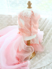 Luxury Dog Clothes Princess Pet Wedding Dress Pink Dog Gown 