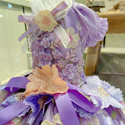 Elegant Floral Pet Dress | Luxury Dog Wedding Gown | Designer Pet Outfit 