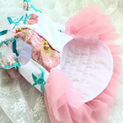 Handmade Dog Clothes Peony Pavilion Light Silk Embroidery Pet Dress 