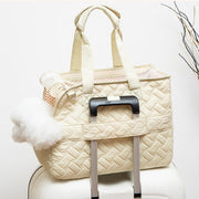Cream Quilted Pet Carrier – Minimal, Soft & Lightweight 