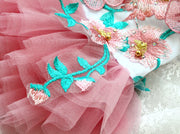 Handmade Dog Clothes Peony Pavilion Light Silk Embroidery Pet Dress 