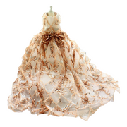 Sequin Pet Dress Luxury Dog Gown Cats Princess Trailing Dress Party Birthday 