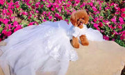 Handmade Luxury White Pet Wedding Dress Dogs Cats Bridal Gown 