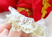 Handmade Regal French Court Dog Clothes Tailcoat Luxury Pet Suit With Shirt Lace and Gold Detailing 