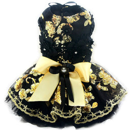 Unique Design Floral Sequin Pet Clothes Luxury Tutu Dogs Dress Perfect for Weddings Birthdays 