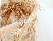 Sequin Pet Dress Luxury Dog Gown Cats Princess Trailing Dress Party Birthday 