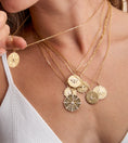 Load image into Gallery viewer, OLIVE & CHAIN Diamond Horseshoe Medallion Disc Necklace
