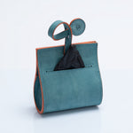 Blue nubuck leather dog waste bag holder