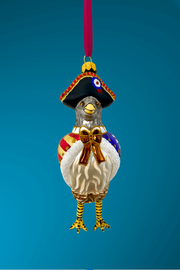 Old Glory Dove Founding Feather Glass Ornament 