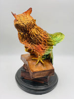 Ombre Chrome Owl Sculpture