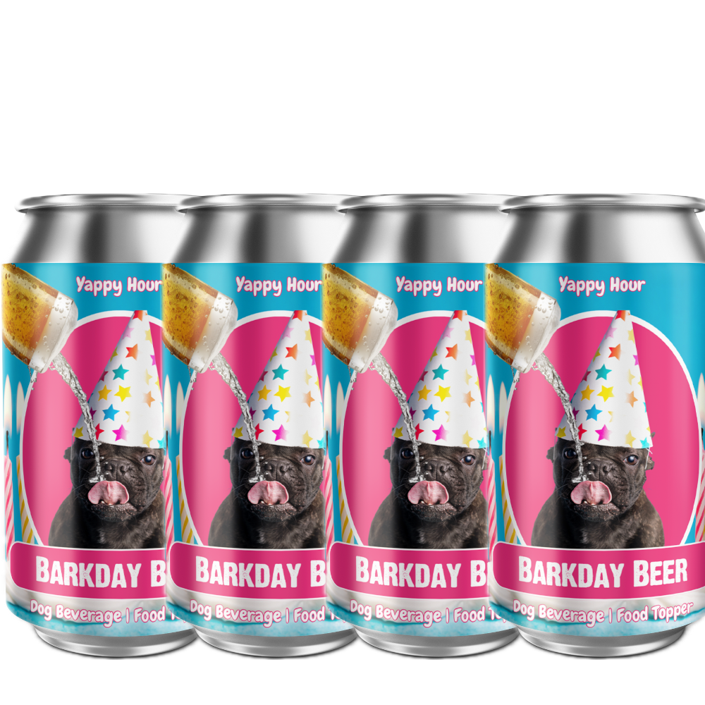 Barkday Birthday Dog Water dog hydration treat bottle on white background