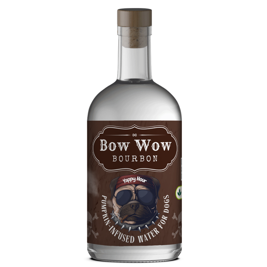 Bow Wow Reserve Pumpkin Dog Water dog hydration treat bottle on white background