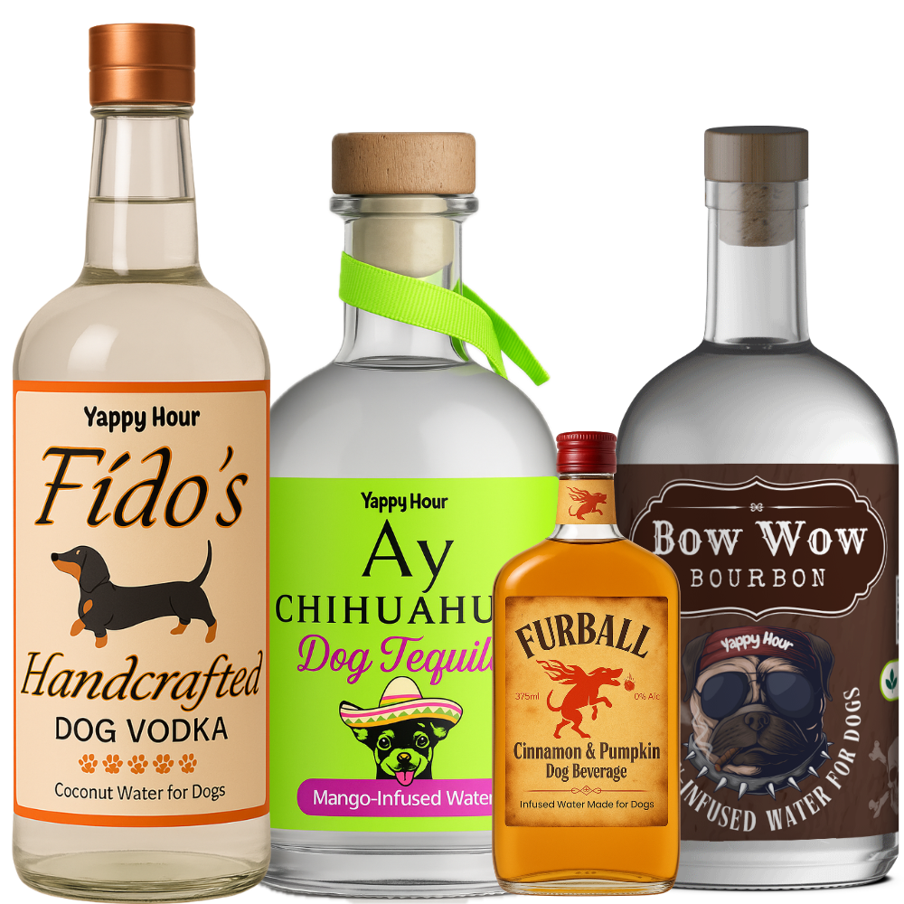 Yappy Hour Hydration Bundle for Dogs dog hydration treat bottle on white background