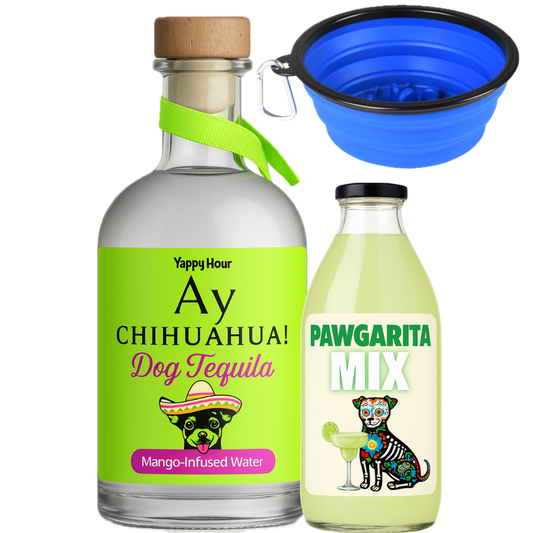 Pawgarita Hydration Kit for Dogs dog hydration treat bottle on white background