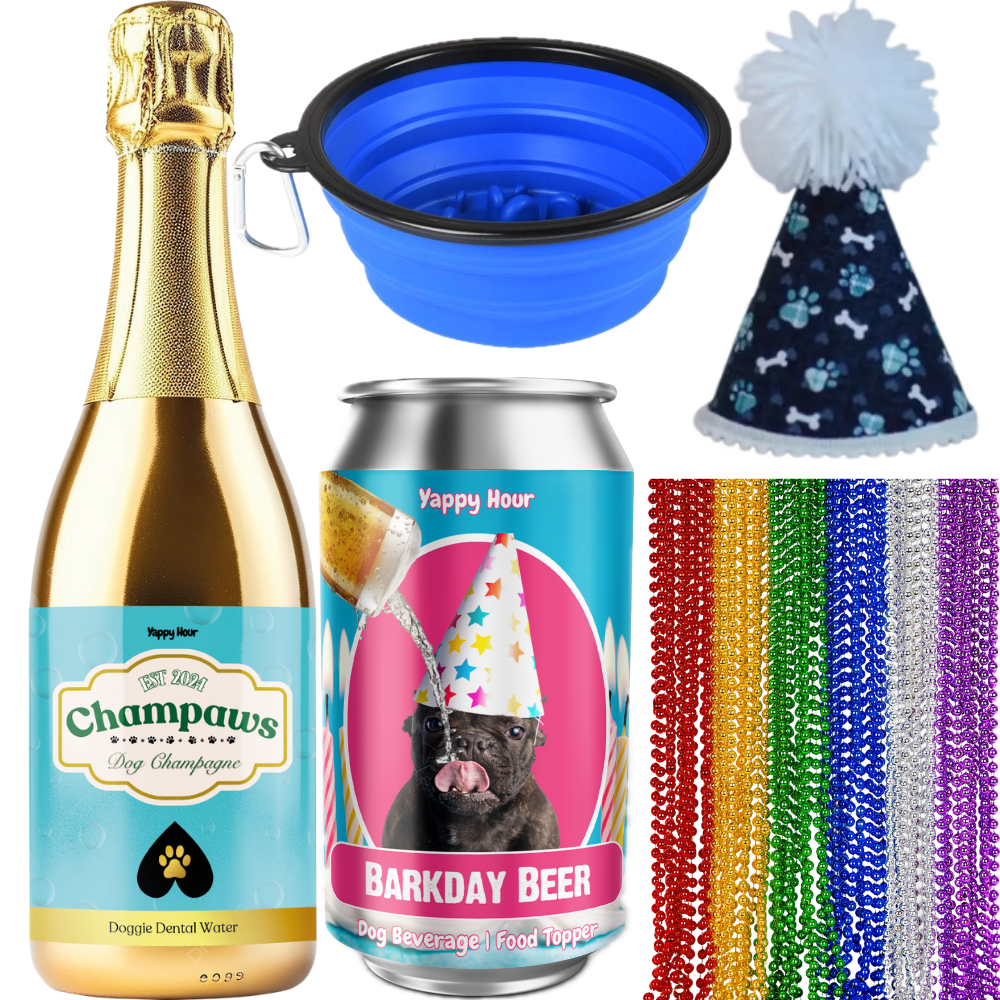 Barkday Hydration Bundle for Dogs dog hydration treat bottle on white background