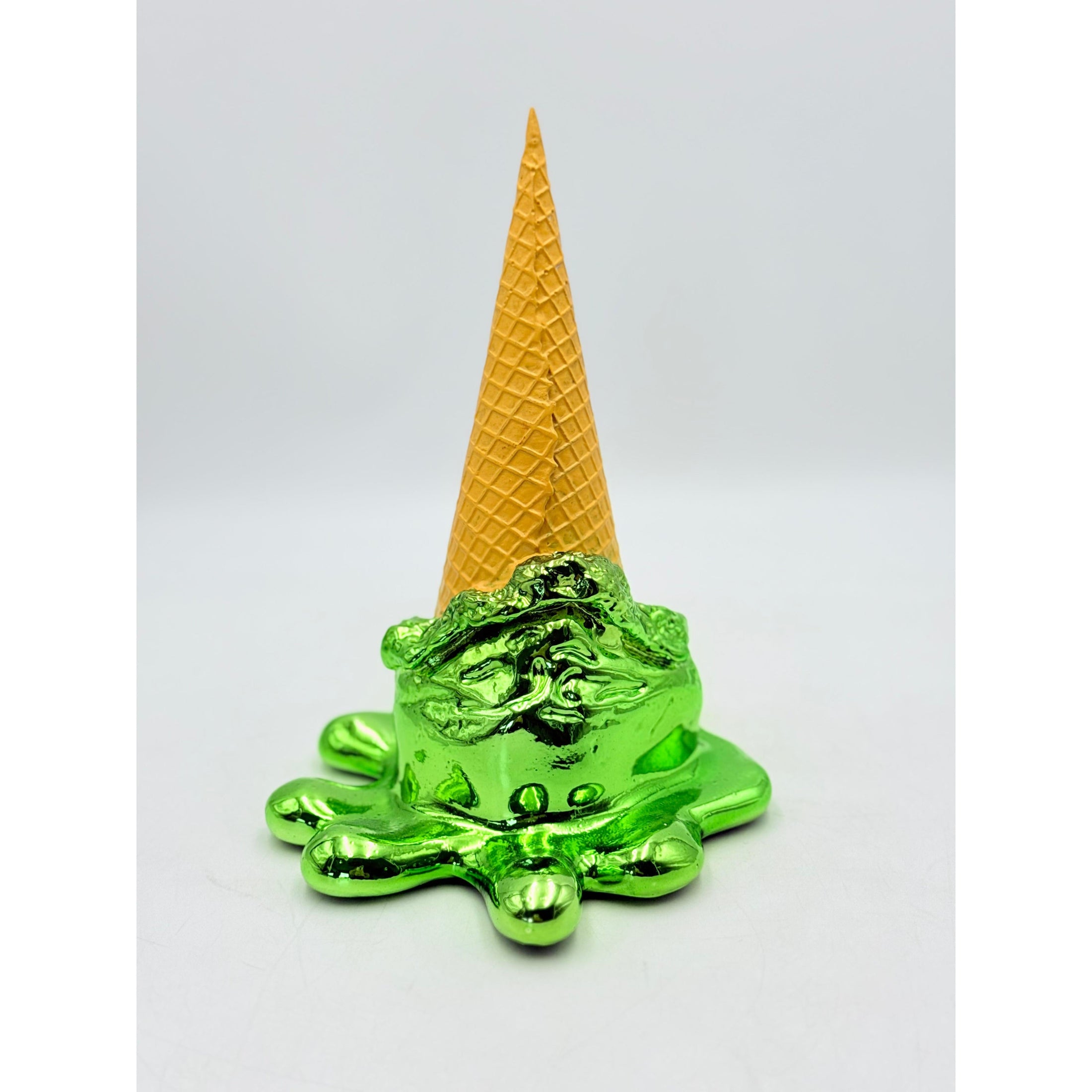 Opps! No.1 Ice Cream Sculpture - Green Chrome Edition - green chrome opps no 1 ice cream sculpture, luxury sculpture, product…