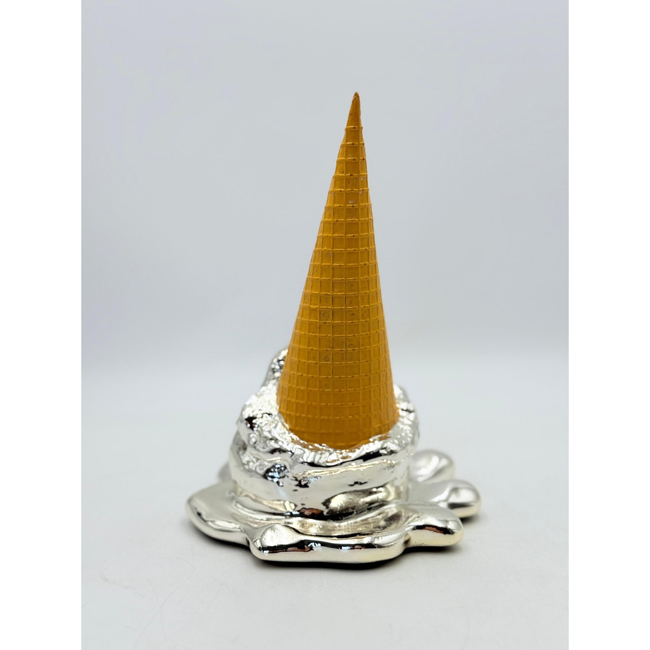 Opps! No.1 Melting Ice Cream Sculpture - Silver Chrome Edition - silver chrome opps no 1 melting ice cream sculpture, luxury…
