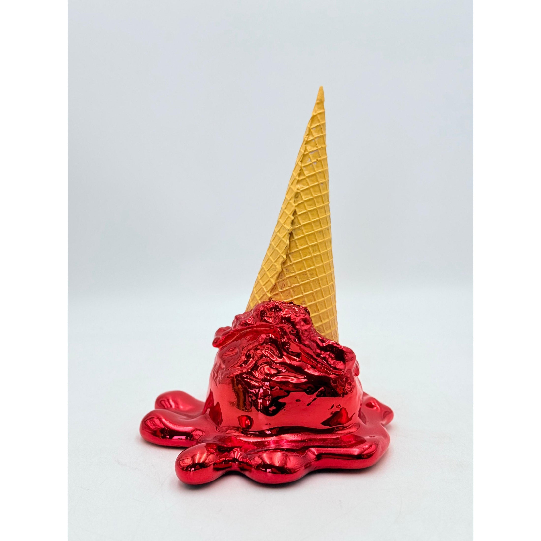 Opps! No.1 Ice Cream Sculpture - Red Chrome Edition - red chrome opps no 1 ice cream sculpture, luxury sculpture, product…