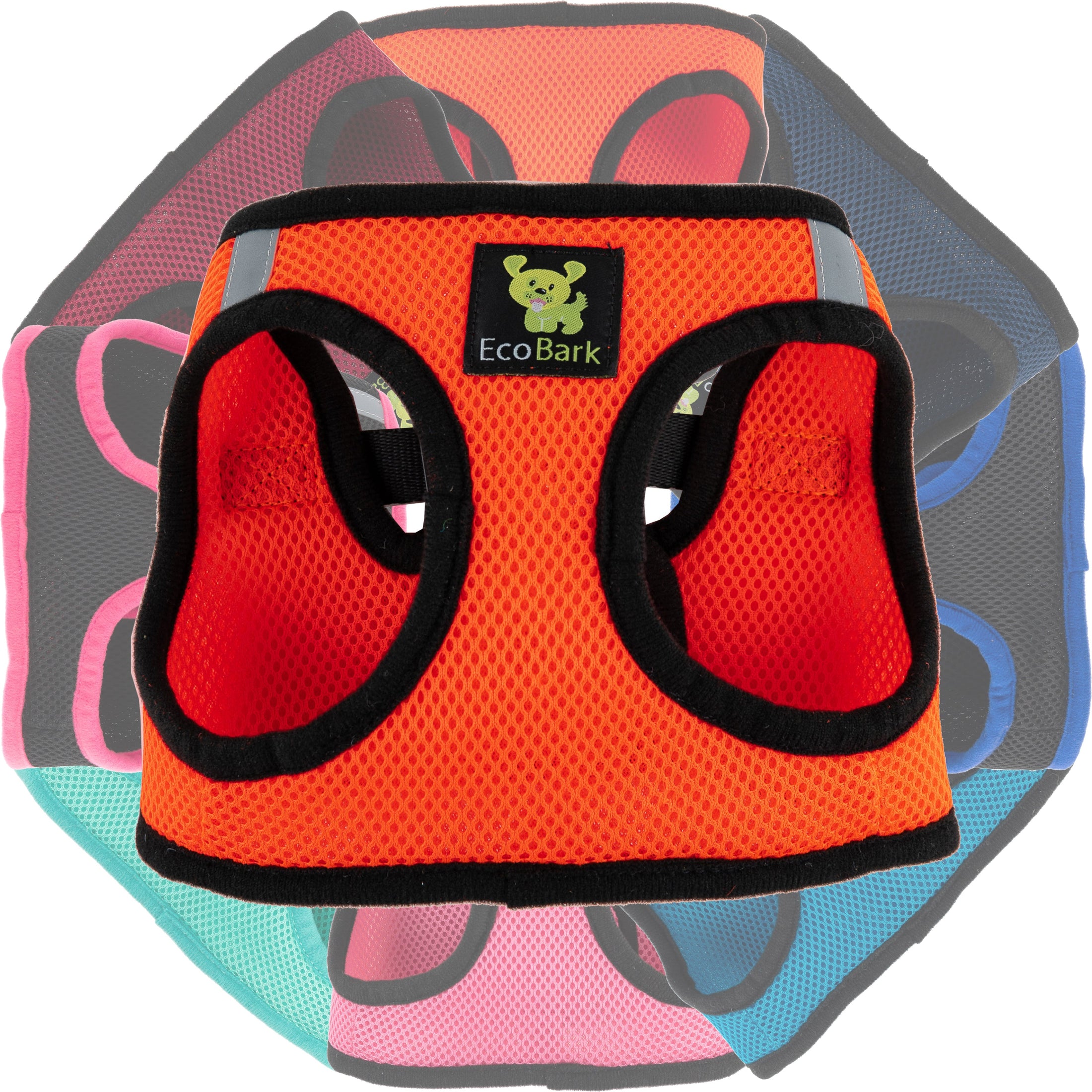 EcoBark Step In Dog Harness - XXXS to Small Breeds- Reflective Soft Mesh Harness for Teacup, Small Dogs and Puppies / Orange