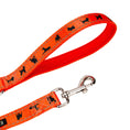 Load image into Gallery viewer, EcoBark Safety Orange Dog Leash- Padded Comfort Grip Leash with Dog Pattern - 4ft, 5ft, and 6ft Leash for Small and Medium Dogs
