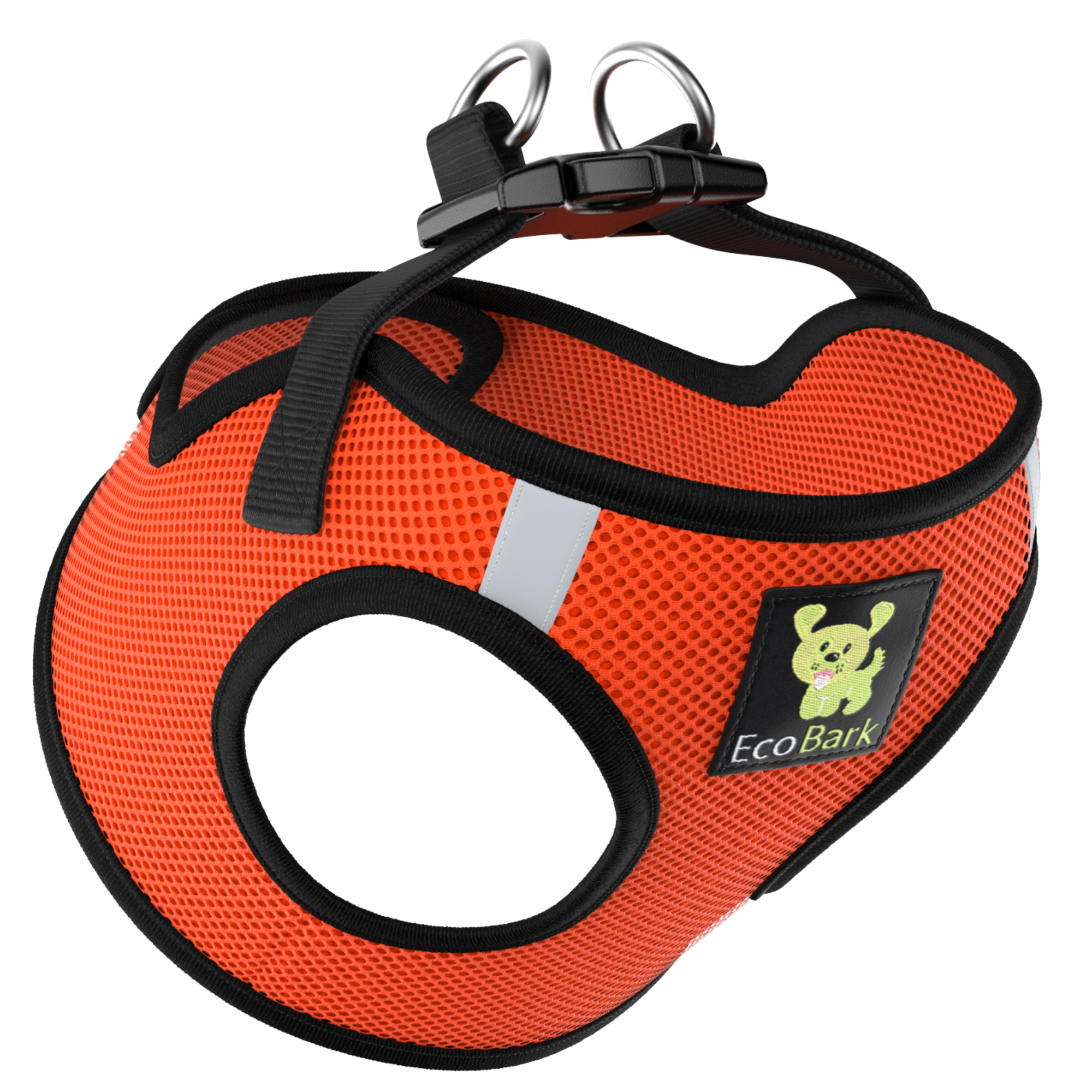 EcoBark Step In Dog Harness - XXXS to Small Breeds- Reflective Soft Mesh Harness for Teacup, Small Dogs and Puppies / Orange