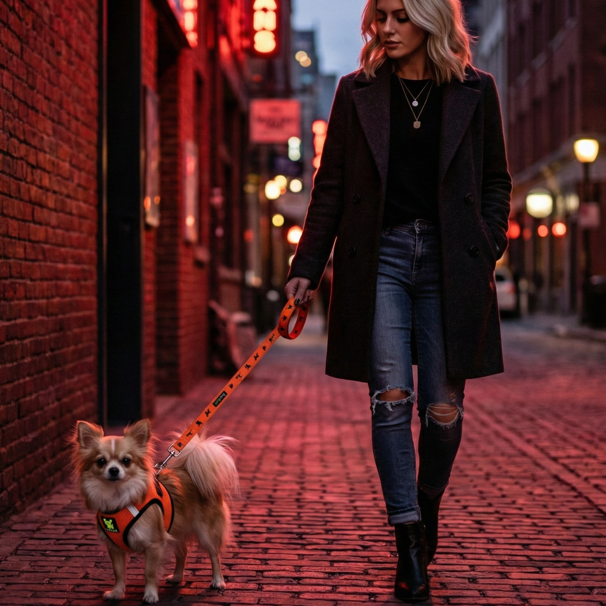 EcoBark Step In Dog Harness - XXXS to Small Breeds- Reflective Soft Mesh Harness for Teacup, Small Dogs and Puppies / Orange
