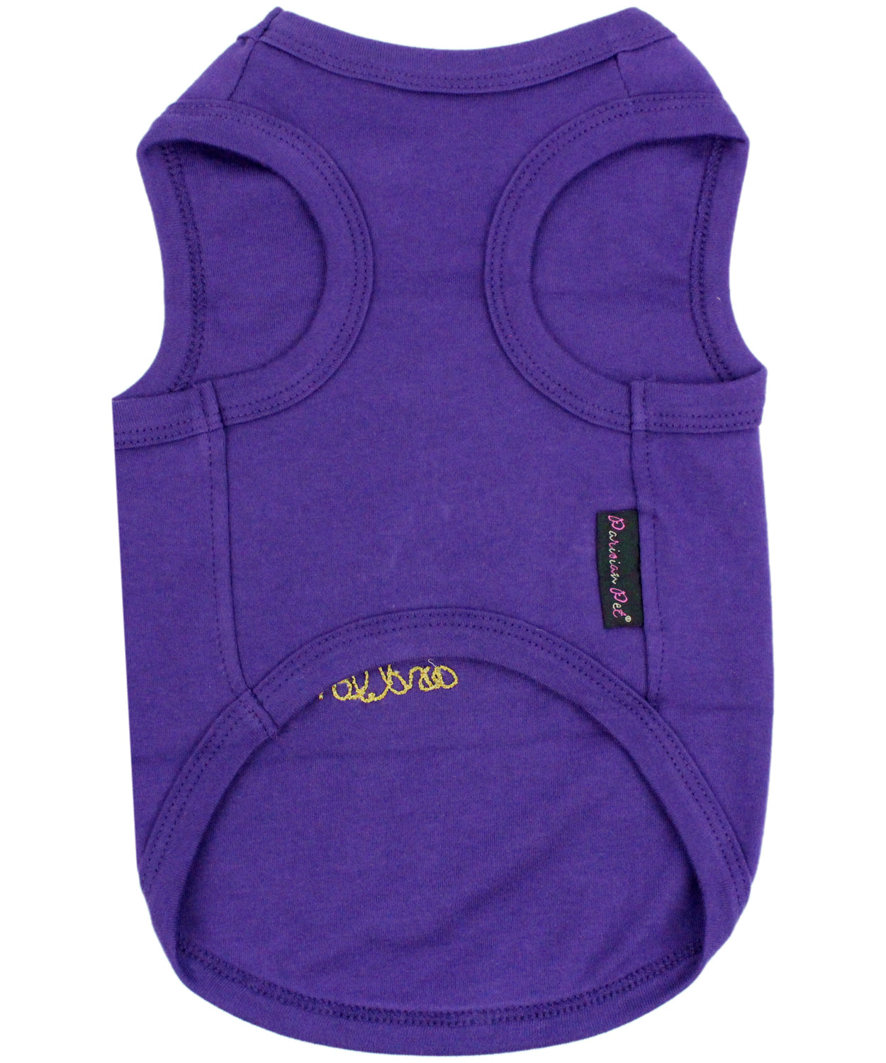 Parisian Pet 'Spoiled Rotten' Dog Shirt – Funny Embroidered T-Shirt for Dogs & Cats, Purple
