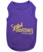 Parisian Pet 'Spoiled Rotten' Dog Shirt – Funny Embroidered T-Shirt for Dogs & Cats, Purple