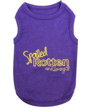 Parisian Pet 'Spoiled Rotten' Dog Shirt – Funny Embroidered T-Shirt for Dogs & Cats, Purple