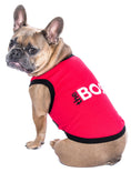 Load image into Gallery viewer, Parisian Pet 'The Boss' Embroidered Pet T-Shirt – Bold Slogan Dog Apparel for Dogs & Cats, Red
