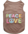 Load image into Gallery viewer, Parisian Pet 'Peace Love' Positive Pet T-Shirt – Stylish Cotton Outfit for Dogs & Cats, Brown-Valentine's Day
